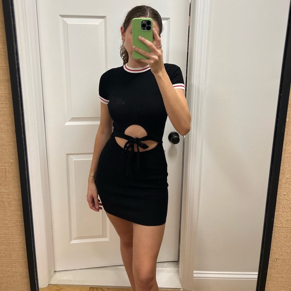 Ribbed Cutout Sporty T Shirt Dress by Rehab Small - Picture 1 of 9